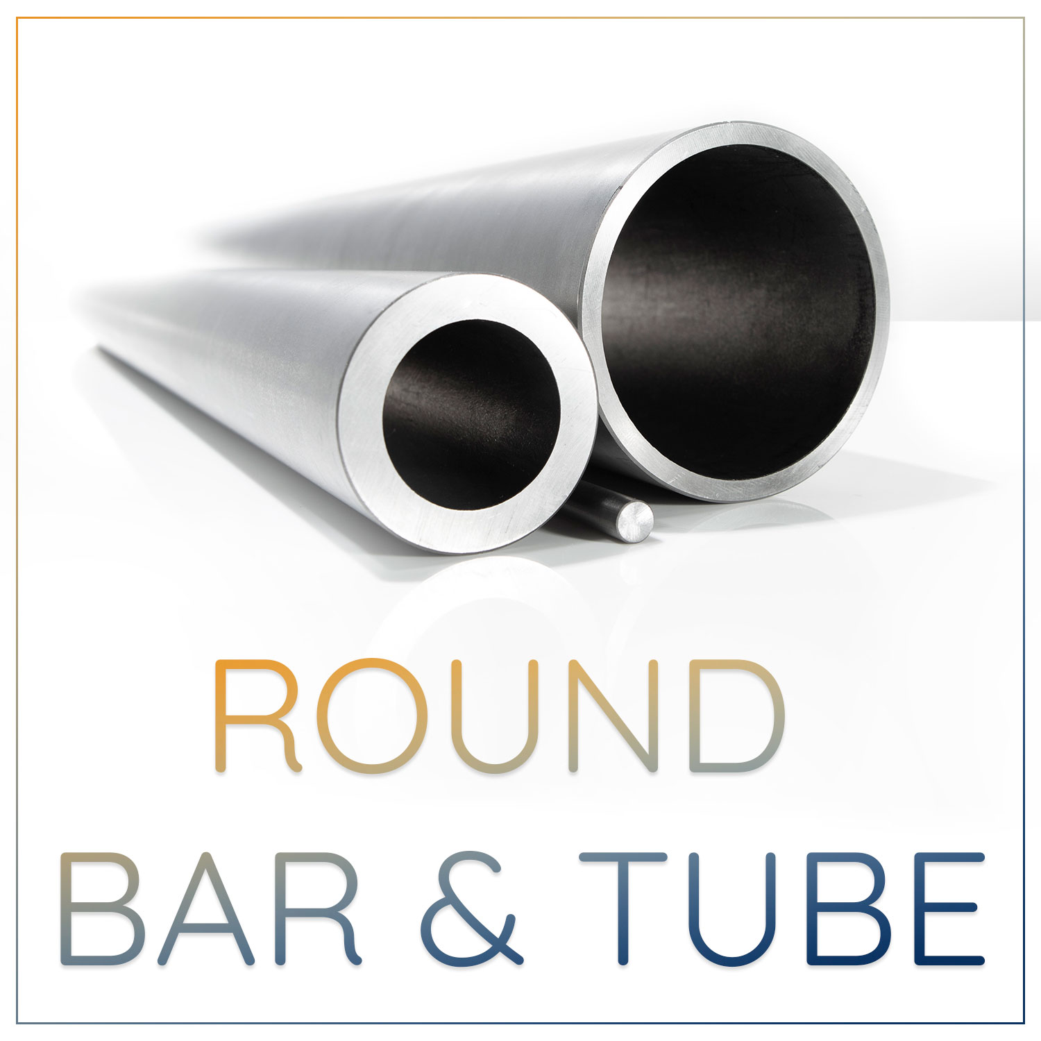 Negative CTE Round bar and Tube shown with an image of three tubes and bars in a stylized format.