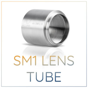 Athermalizing SM1 Lens Tube ALLVAR Alloy 30 in a stylized image.
